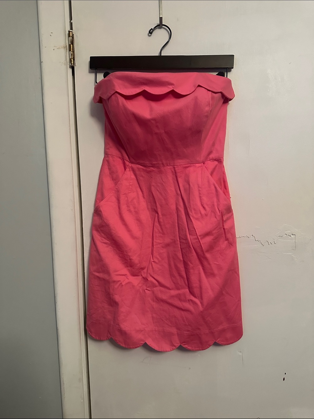 Strapless Scallop Hem Pink Dress Vineyard Vines